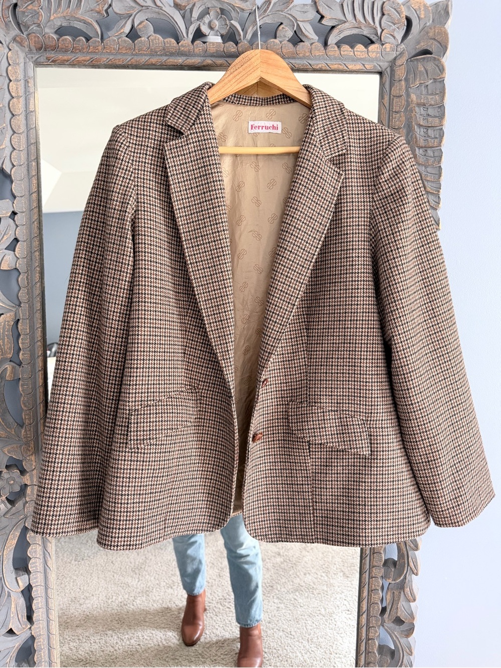 Vintage Houndstooth Tailored Blazer - Picture 5 of 13